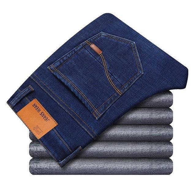 Winter Thermal Warm Flannel Stretch Jeans - Men's Winter Quality Straight Trousers (D9)(TG2)(CC2)