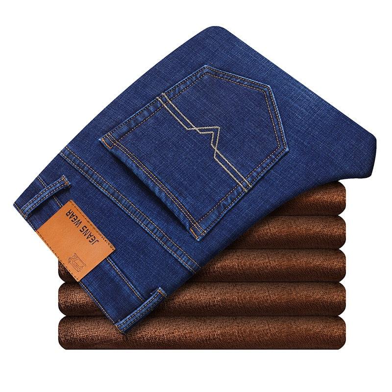 Winter Thermal Warm Flannel Stretch Jeans - Men's Winter Quality Straight Trousers (D9)(TG2)(CC2)