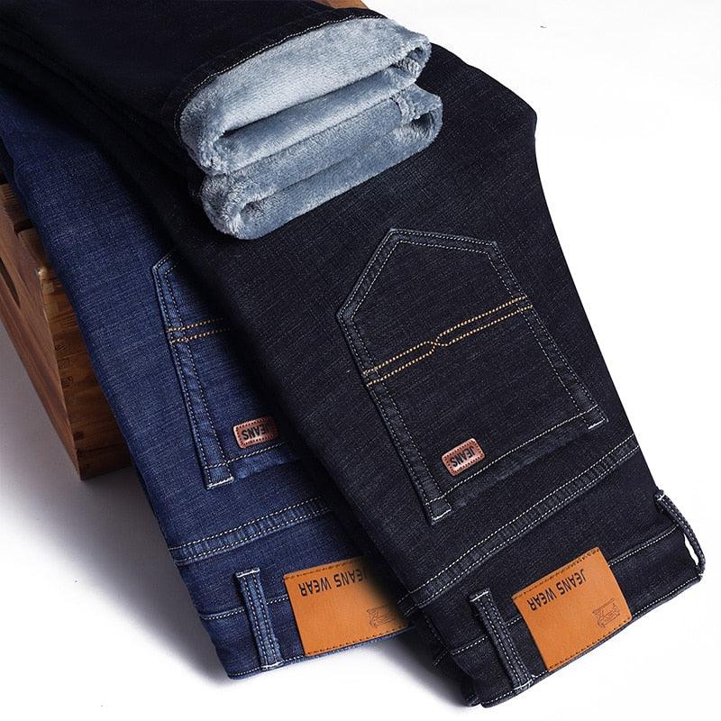 Winter Thermal Warm Flannel Stretch Jeans - Men's Winter Quality Straight Trousers (D9)(TG2)(CC2)