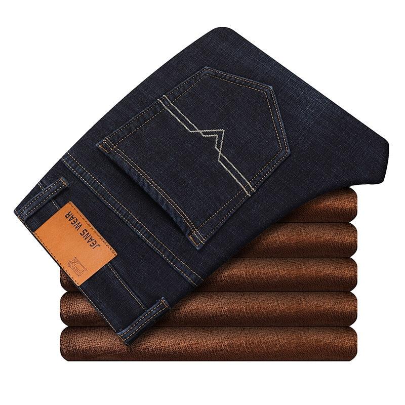 Winter Thermal Warm Flannel Stretch Jeans - Men's Winter Quality Straight Trousers (D9)(TG2)(CC2)
