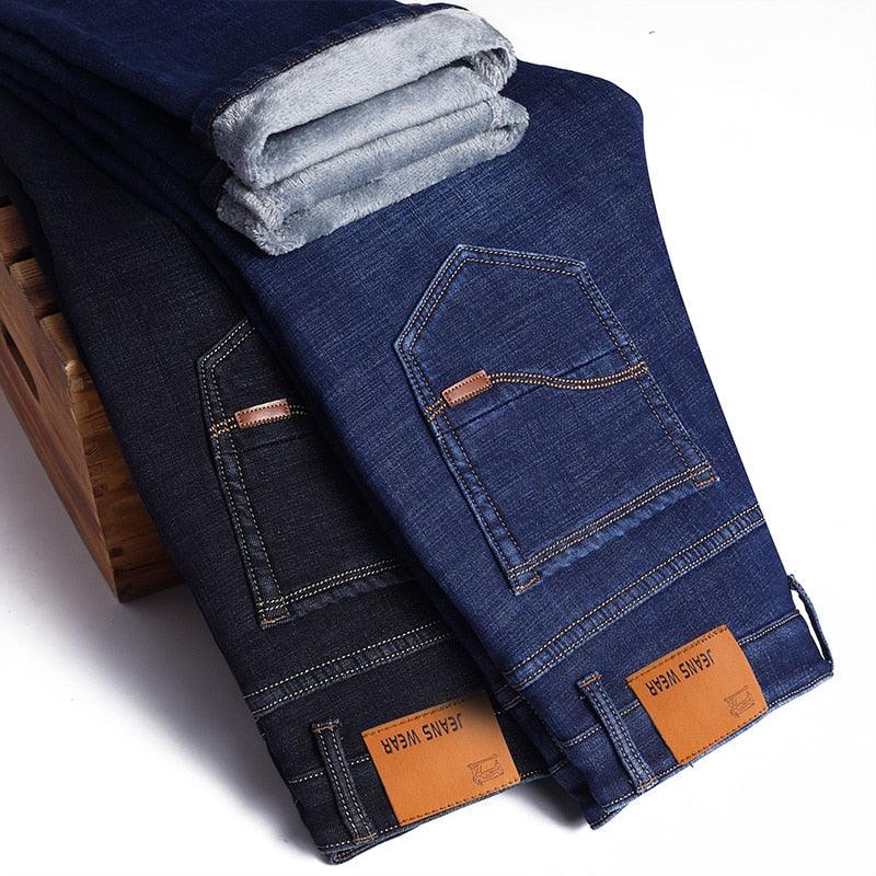 Winter Thermal Warm Flannel Stretch Jeans - Men's Winter Quality Straight Trousers (D9)(TG2)(CC2)