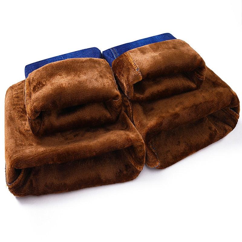 Winter Thermal Warm Flannel Stretch Jeans - Men's Winter Quality Straight Trousers (D9)(TG2)(CC2)