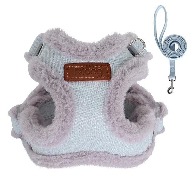 Winter Warm Dog Harness Leash Set - Soft Padded Dog Harness Vest - Pet Harness With Lead Leash (3W1)(2W1)(F70)