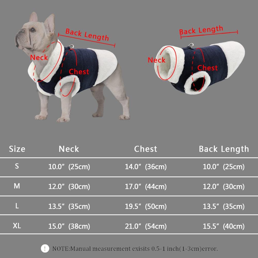Winter Warm Dog Pet Coat Clothes - Dogs Puppy Vest - Pet Clothing For Chihuahua French Bulldog Dog Coat (W1)(F69)