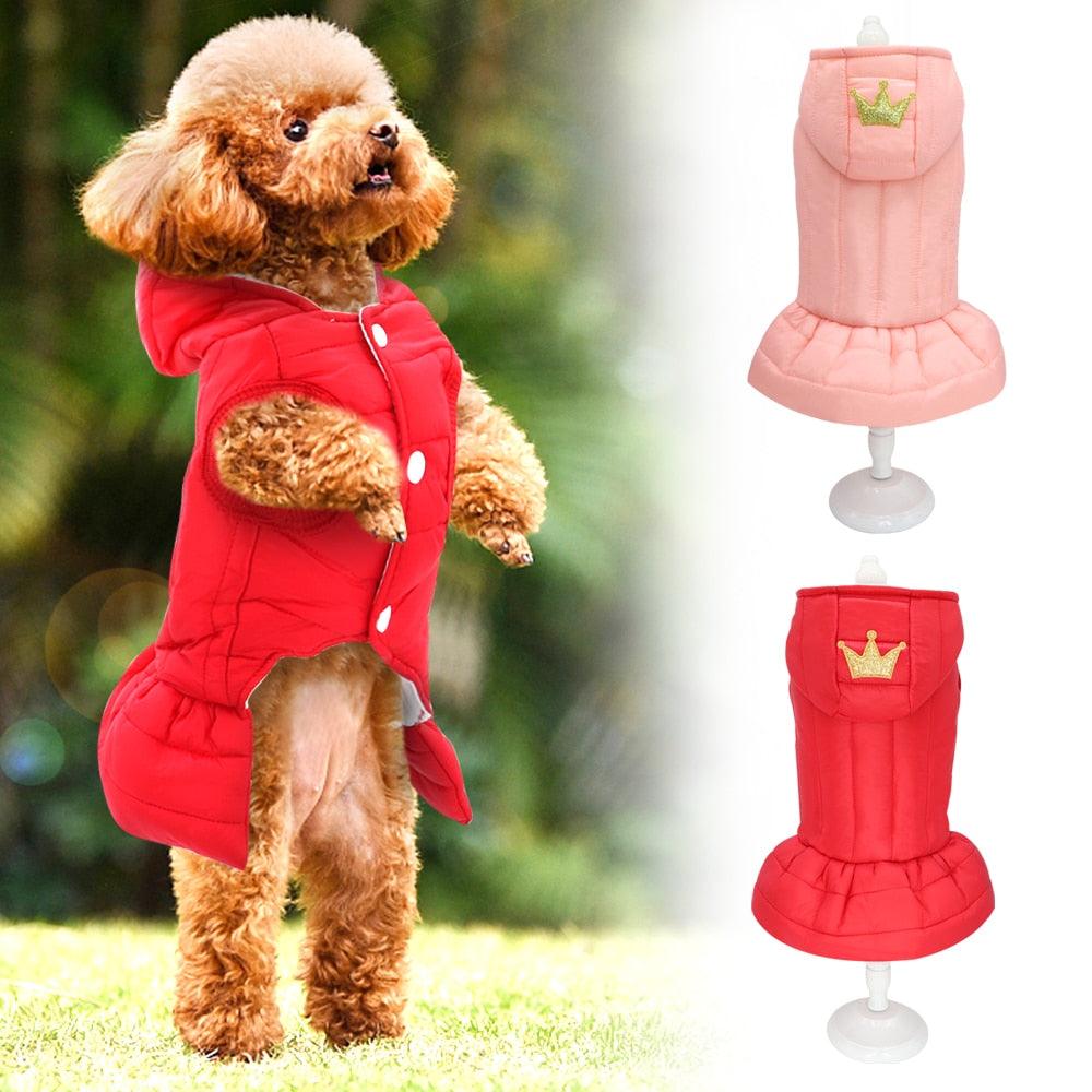 Winter Warm Pet Chihuahua Dog Clothes - Princess Dog Jacket Coat - Pet Clothing For Small Medium Dogs (W2)(W1)(F69)