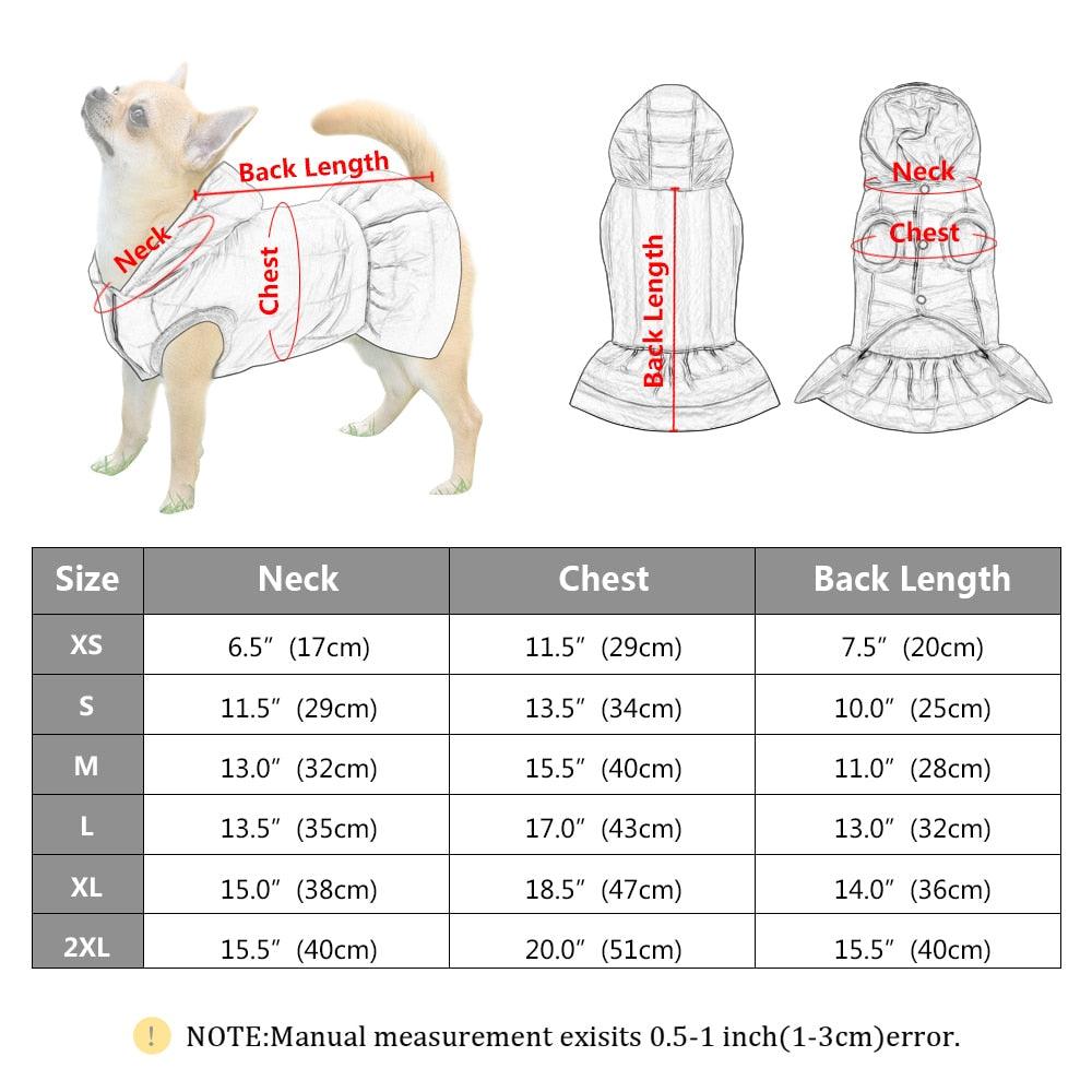 Winter Warm Pet Chihuahua Dog Clothes - Princess Dog Jacket Coat - Pet Clothing For Small Medium Dogs (W2)(W1)(F69)