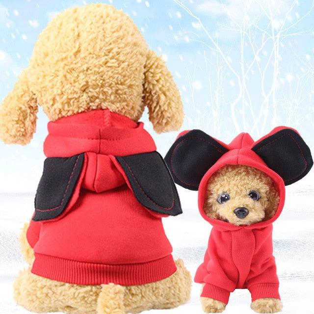 Winter Warm Pet Dog Clothes - Soft Cotton Four-legs Hoodies Outfit - For Small Dogs Teddy Clothing Coat (D69)(W2)(W4)