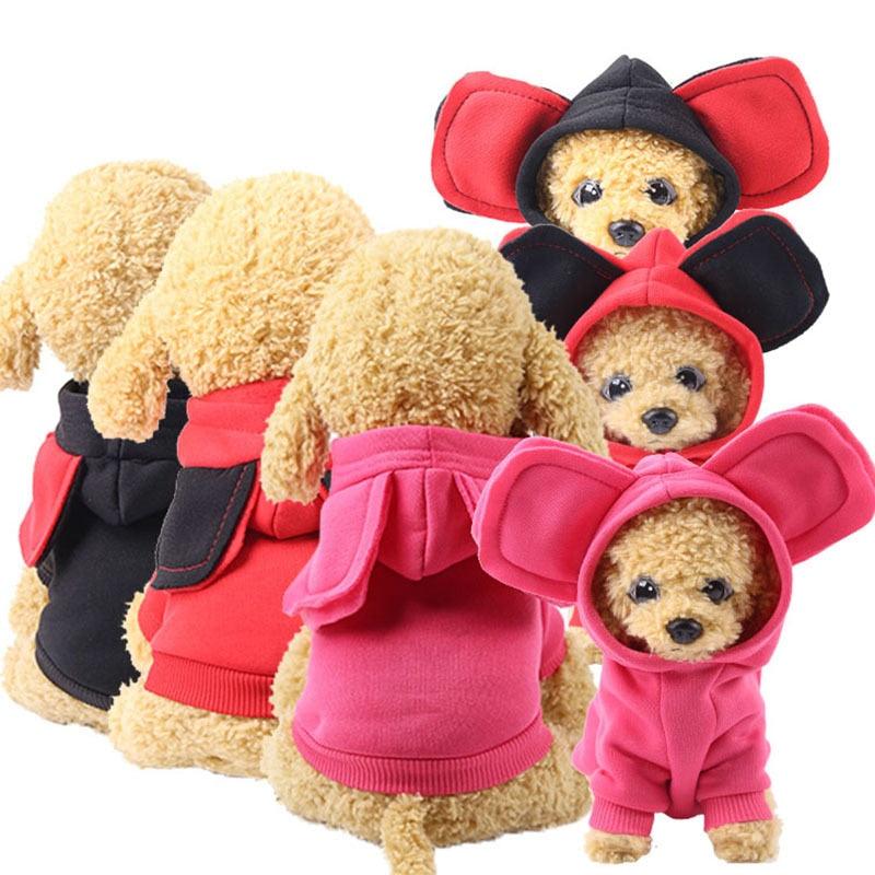 Winter Warm Pet Dog Clothes - Soft Cotton Four-legs Hoodies Outfit - For Small Dogs Teddy Clothing Coat (D69)(W2)(W4)