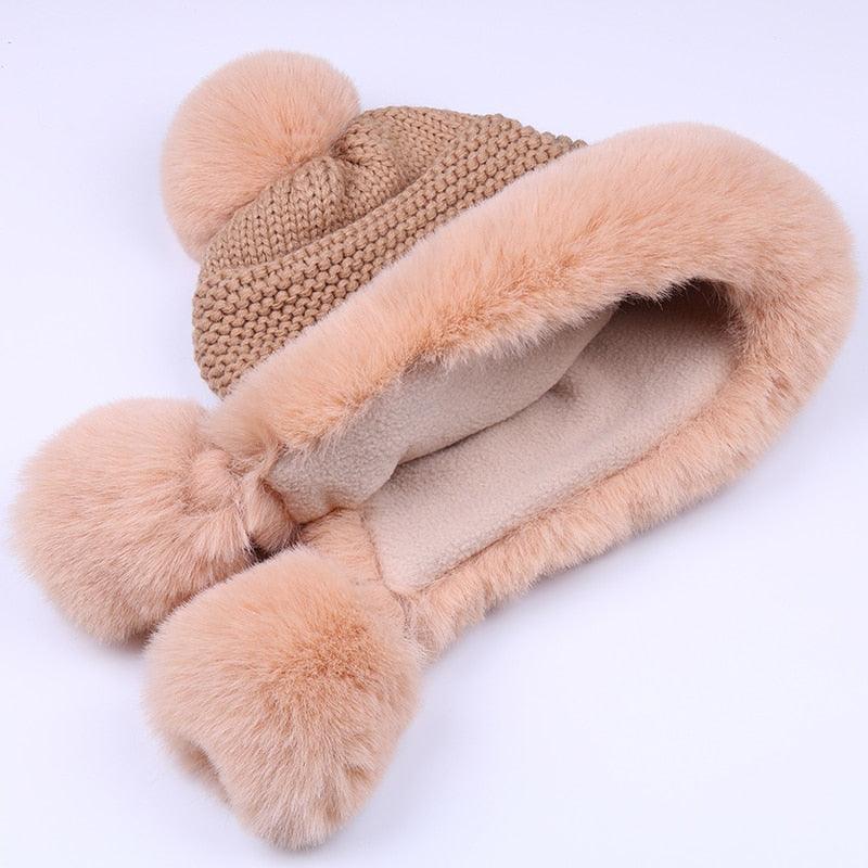Gorgeous Trending Winter Women's Bomber Hat - Faux Fox Fur Earflap Hats - Warm Soft Trapper (D87)(WH7)