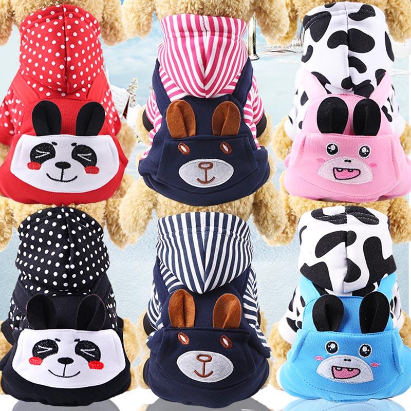 Winter Warm Pet Dog Clothes - Hooded Cotton Clothing for Puppy - Outfit Four-legged Fleece Button (W2)(W7)(W4)
