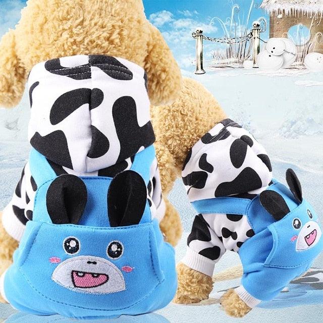 Winter Warm Pet Dog Clothes - Hooded Cotton Clothing for Puppy - Outfit Four-legged Fleece Button (W2)(W7)(W4)