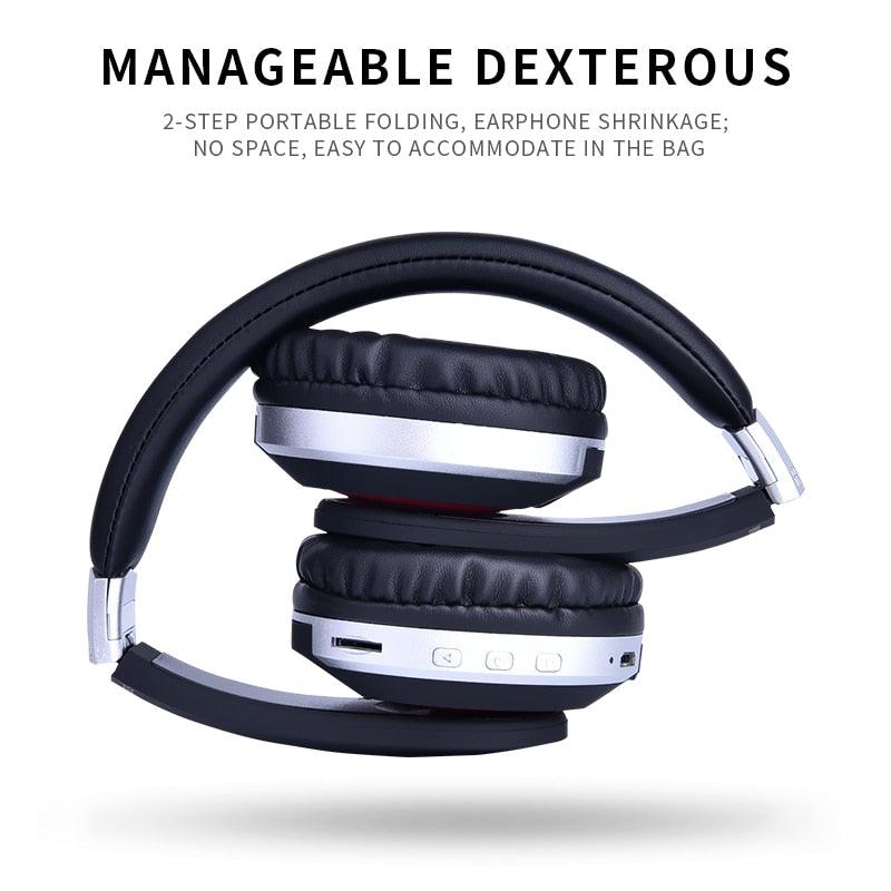 Wireless Headphones Bluetooth Headset - Foldable Stereo Gaming Earphones With Microphone Support TF Card For IPad Mobile Phone (AH2)(RS8)(F49)