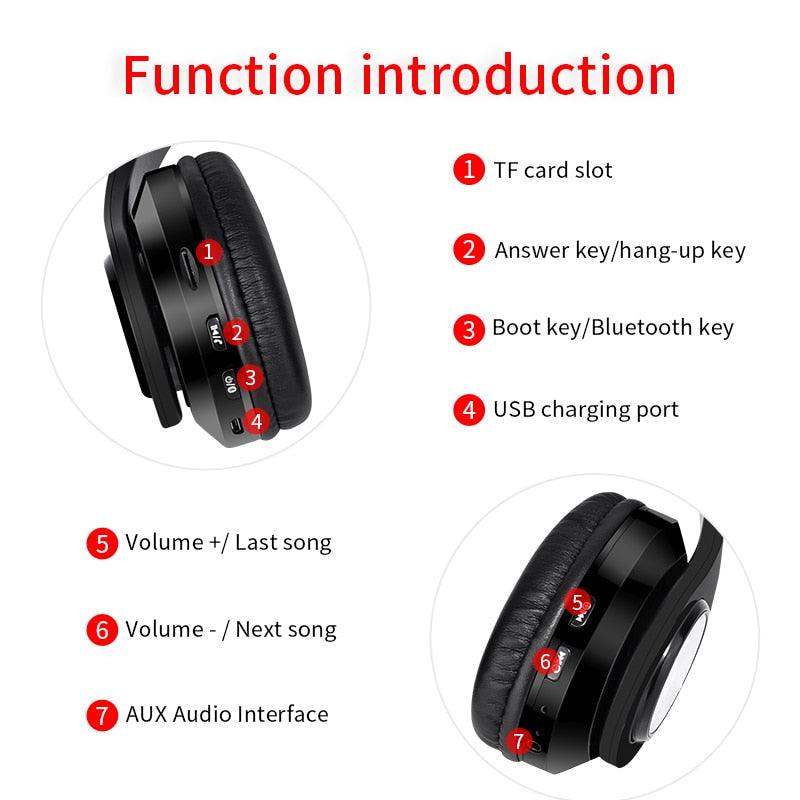 Wireless Headphones - Bluetooth Headset Foldable Stereo Headphone Gaming Earphones Support TF Card With Mic (AH2)(RS8)