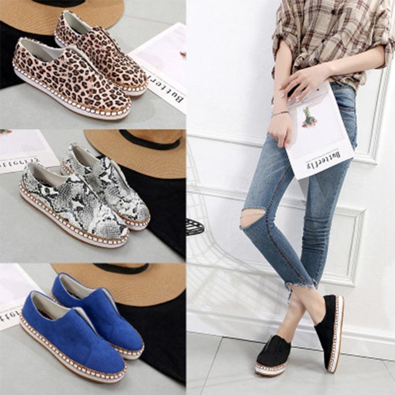 Great Woman Loafers Fashion Leopard Flats Shoes - Female Casual Vulcanized Ladies Footwear (3U40)(3U41)