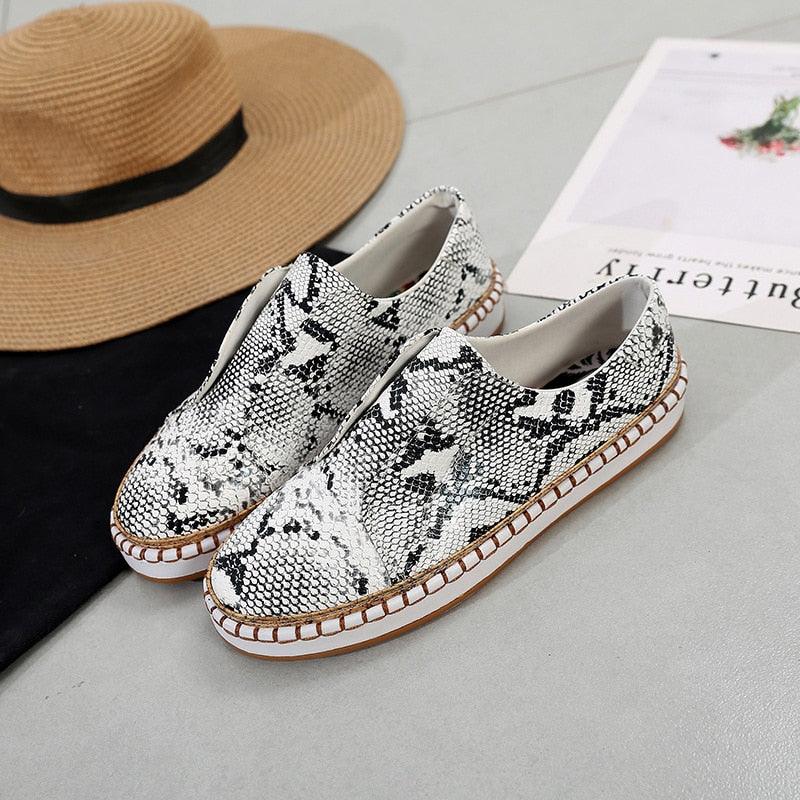 Great Woman Loafers Fashion Leopard Flats Shoes - Female Casual Vulcanized Ladies Footwear (3U40)(3U41)