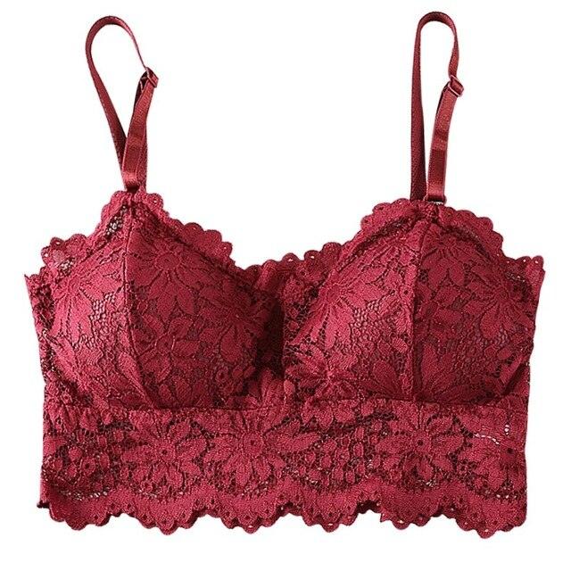Women Bra Push Up - Sexy Lingerie Lace Bralettes - Plus Size - Underwear Wine /Red /Blue /White/ Black (1U6)