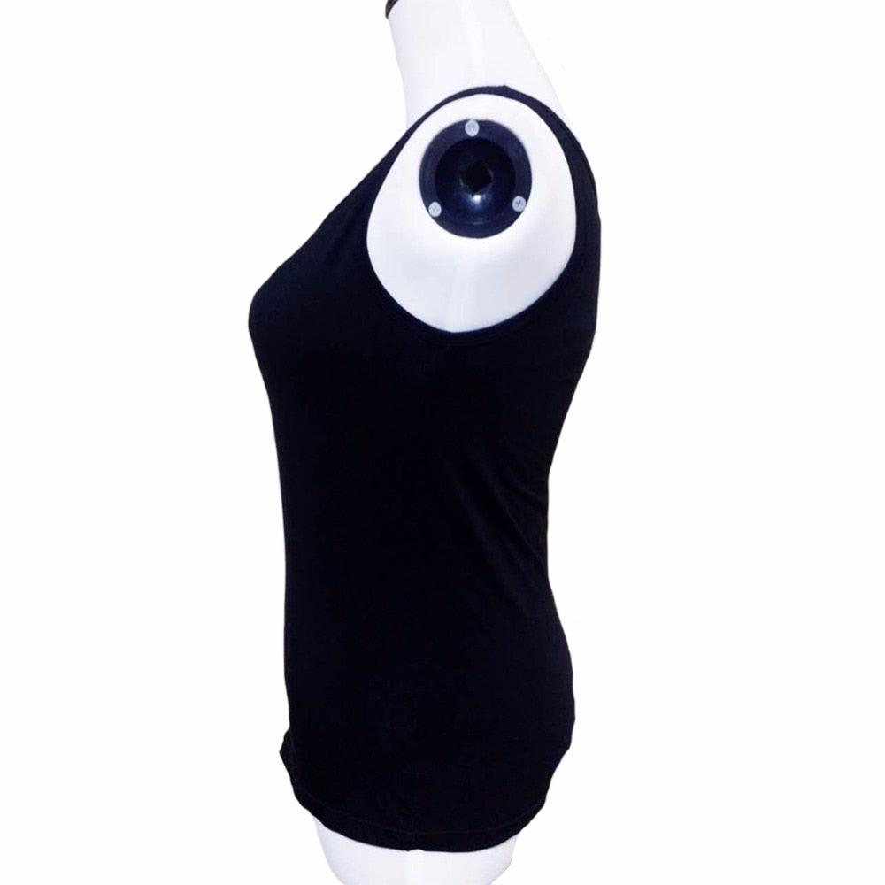 Great Women Built In Bra Padded Tank Top - Female Modal Breathable Fitness Camisole Tops - Solid Push Up Bra Vest (TB3)