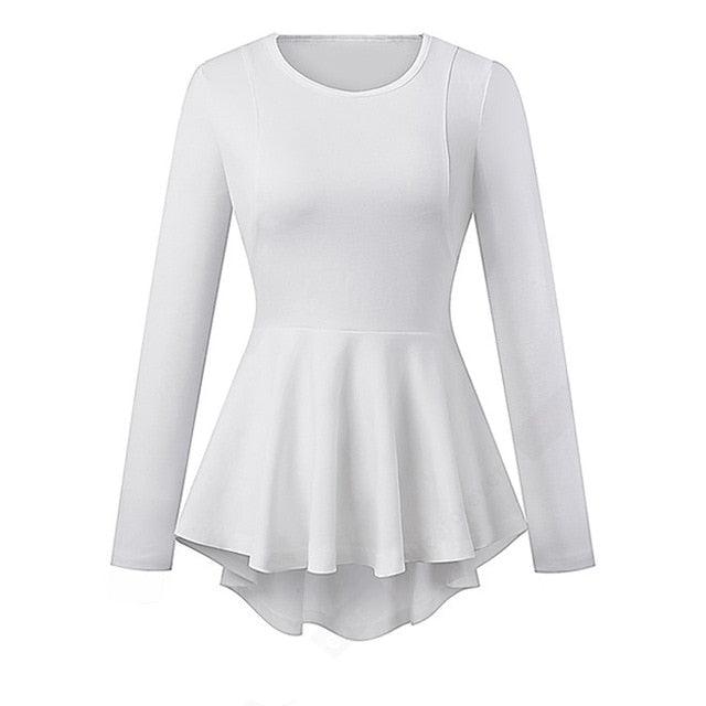 Gorgeous Women Classic Solid color Brief Top - Fashion Casual Multi-colored Slim Ruffles Elegant Tees(TB1)(BCD2)(F19)(F35)