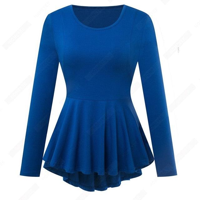 Gorgeous Women Classic Solid color Brief Top - Fashion Casual Multi-colored Slim Ruffles Elegant Tees(TB1)(BCD2)(F19)(F35)