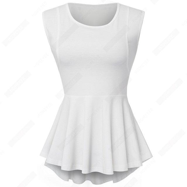 Gorgeous Women Classic Solid color Brief Top - Fashion Casual Multi-colored Slim Ruffles Elegant Tees(TB1)(BCD2)(F19)(F35)