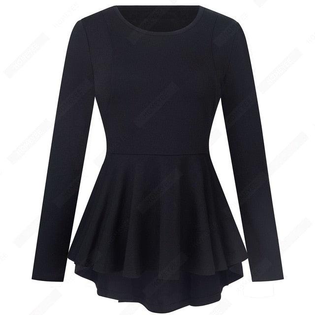 Gorgeous Women Classic Solid color Brief Top - Fashion Casual Multi-colored Slim Ruffles Elegant Tees(TB1)(BCD2)(F19)(F35)