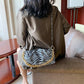 Cute Women Cloud Chain Shoulder Bags - Zebra Cow Animal Pattern Evening Party Handbag (3U43)