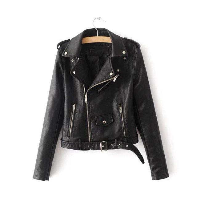 New Design Spring Autumn PU Leather Jacket - Faux Soft Leather Coat - Zipper Motorcycle Jackets (TB8B)(F23)