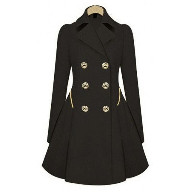 Gorgeous Women Jackets Vintage Female Solid Coats - Fashion Spring Autumn Outwears - Women's Double Breasted Jacket (TB8B)(TB8A)(TP3)