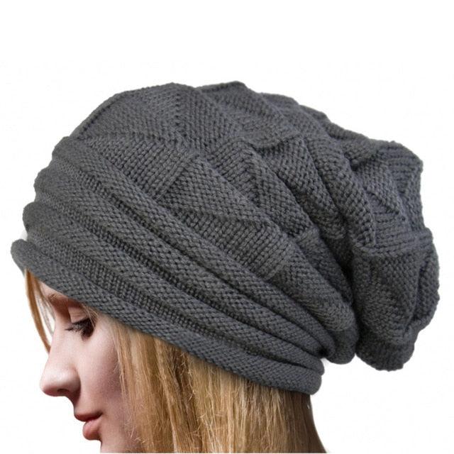 Women Knitted Wool Hat - Autumn Winter Wool Knit Beanie - Fashion Woolen Hats (2U87)