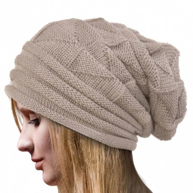 Women Knitted Wool Hat - Autumn Winter Wool Knit Beanie - Fashion Woolen Hats (2U87)