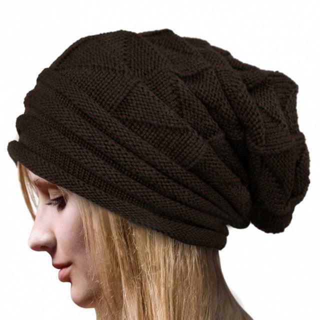 Women Knitted Wool Hat - Autumn Winter Wool Knit Beanie - Fashion Woolen Hats (2U87)