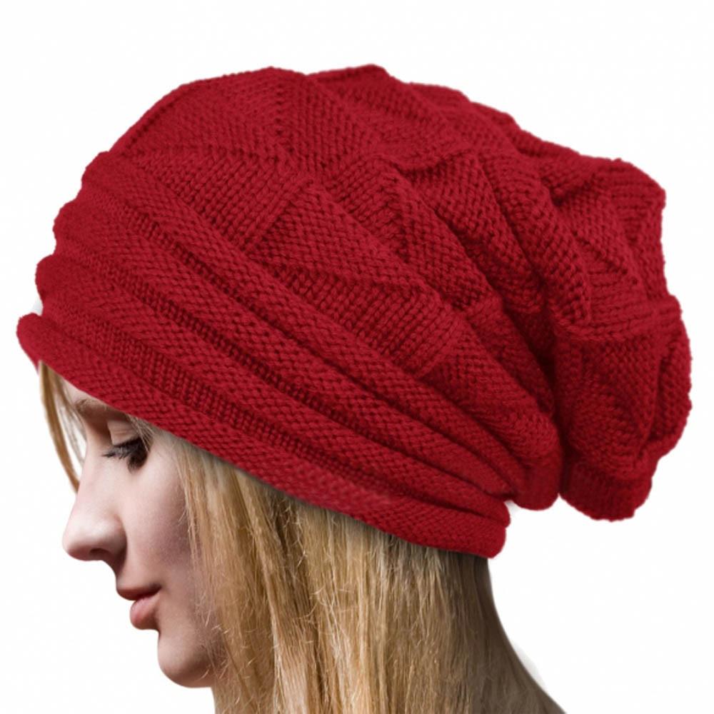 Women Knitted Wool Hat - Autumn Winter Wool Knit Beanie - Fashion Woolen Hats (2U87)