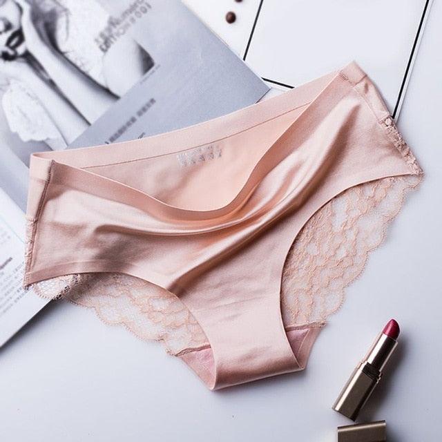 Gorgeous Women Lace Sexy Panties - Luxury Seamless - Plus Size - Solid Color - Female Slim Briefs (1U28)