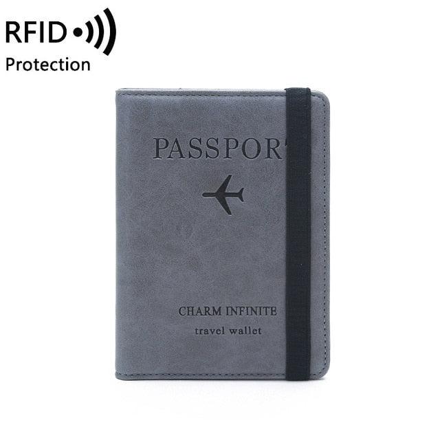 Vintage Business Passport Covers Holder - Multi-Function ID Bank Card PU Leather Wallet Case - Travel Accessories (D79)(LT8)