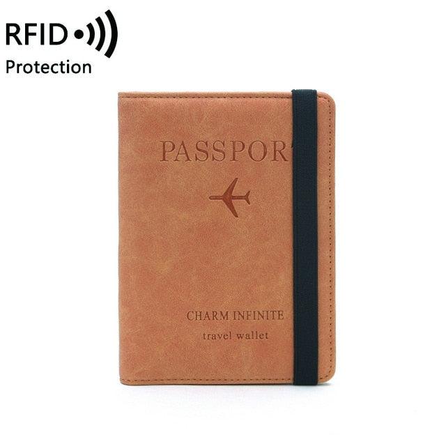 Vintage Business Passport Covers Holder - Multi-Function ID Bank Card PU Leather Wallet Case - Travel Accessories (D79)(LT8)
