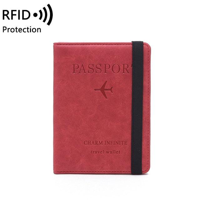 Vintage Business Passport Covers Holder - Multi-Function ID Bank Card PU Leather Wallet Case - Travel Accessories (D79)(LT8)