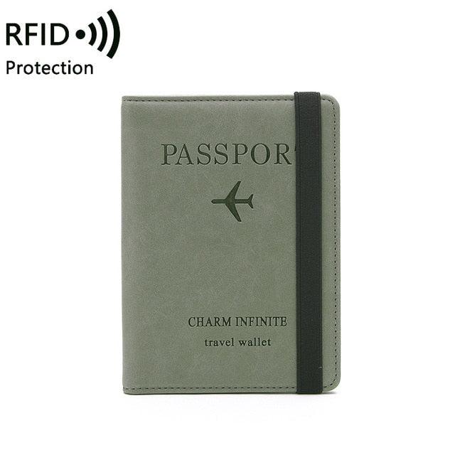 Vintage Business Passport Covers Holder - Multi-Function ID Bank Card PU Leather Wallet Case - Travel Accessories (D79)(LT8)