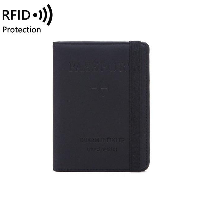 Vintage Business Passport Covers Holder - Multi-Function ID Bank Card PU Leather Wallet Case - Travel Accessories (D79)(LT8)