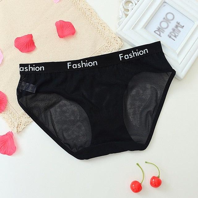 Women's Seamless Mesh Briefs - Sexy Low Rise Underwear - Breathable Plus Size Panties (1U28)