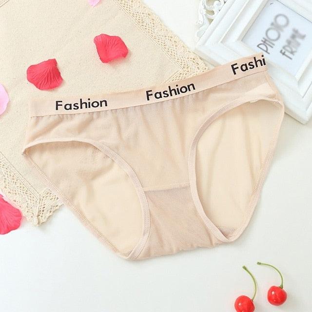 Women's Seamless Mesh Briefs - Sexy Low Rise Underwear - Breathable Plus Size Panties (1U28)