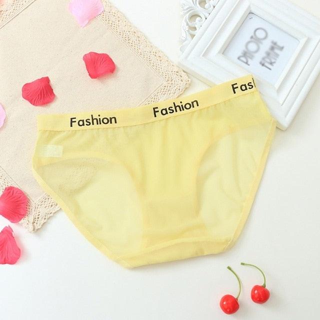 Women's Seamless Mesh Briefs - Sexy Low Rise Underwear - Breathable Plus Size Panties (1U28)