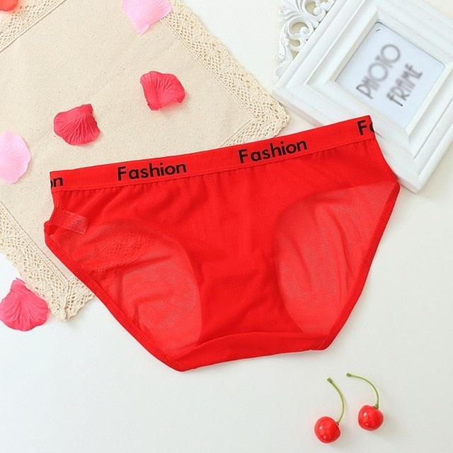 Women's Seamless Mesh Briefs - Sexy Low Rise Underwear - Breathable Plus Size Panties (1U28)