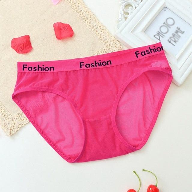 Women's Seamless Mesh Briefs - Sexy Low Rise Underwear - Breathable Plus Size Panties (1U28)