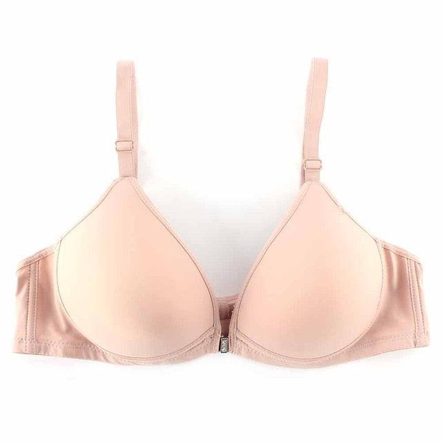 Women Sexy Solid Smooth Push Up Bra - Front Closure Thin Padded Bra - Racer Back Seamless Bra (2U27)