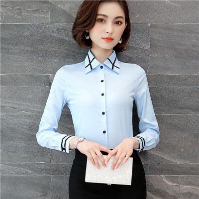 Women Elegant Shirts - Plus Size Fashion Women Striped Blouses Shirts (TB4)(F19)