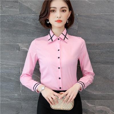 Women Elegant Shirts - Plus Size Fashion Women Striped Blouses Shirts (TB4)(F19)