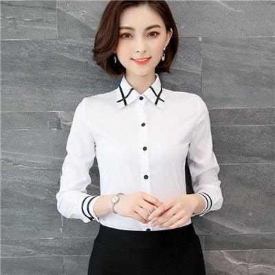 Women Elegant Shirts - Plus Size Fashion Women Striped Blouses Shirts (TB4)(F19)