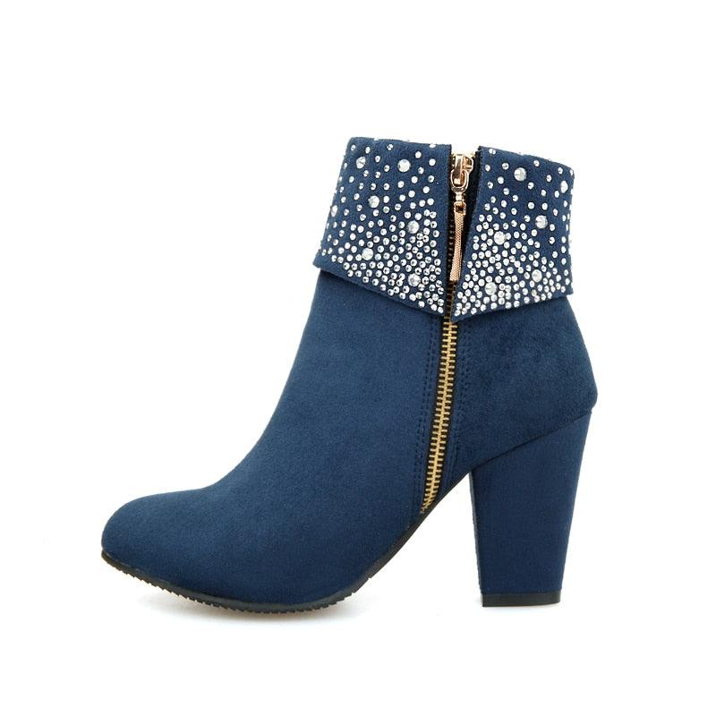 Gorgeous Women's Ankle Boots - Round Toe High Heel Boots (D38)D36)(BB1)(BB2)(CD)(WO4)