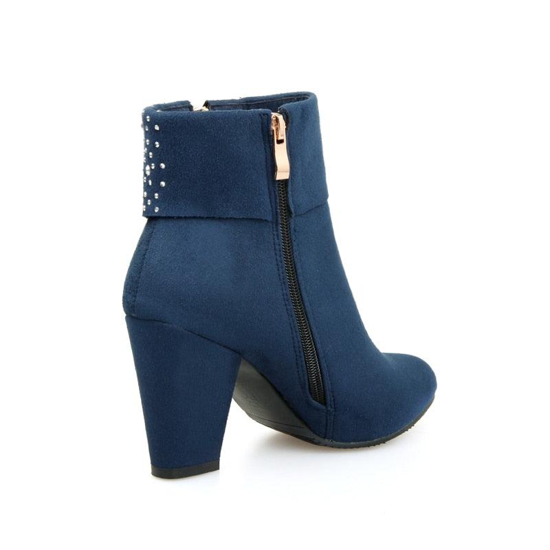 Gorgeous Women's Ankle Boots - Round Toe High Heel Boots (D38)D36)(BB1)(BB2)(CD)(WO4)