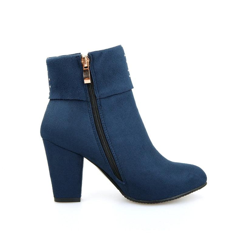 Gorgeous Women's Ankle Boots - Round Toe High Heel Boots (D38)D36)(BB1)(BB2)(CD)(WO4)